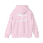 Strong Is Beautiful – Unisex Heavy Blend™ Hooded Sweatshirt (Distressed White Logo) 🤍💪