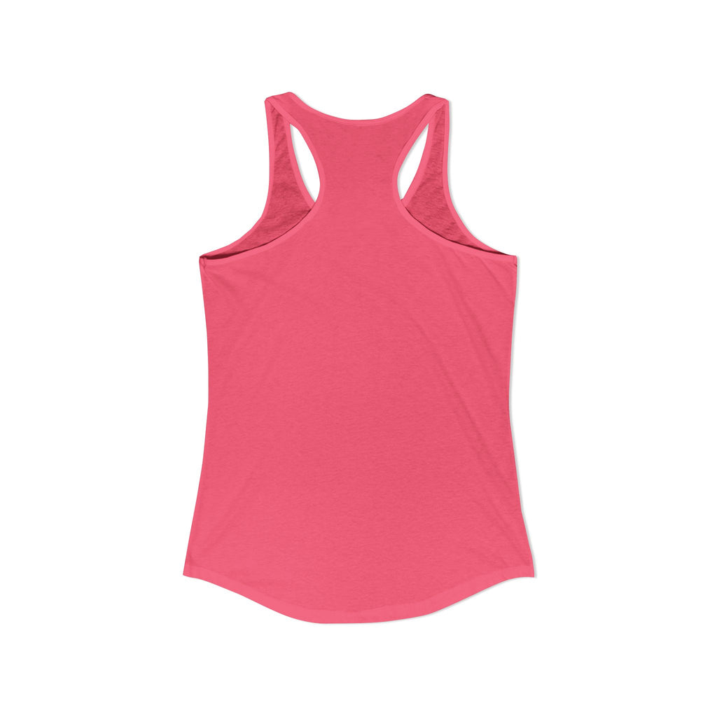 All I Need Is Coffee and a Barbell - Women's Ideal Racerback Tank - White Logo - Front & Back