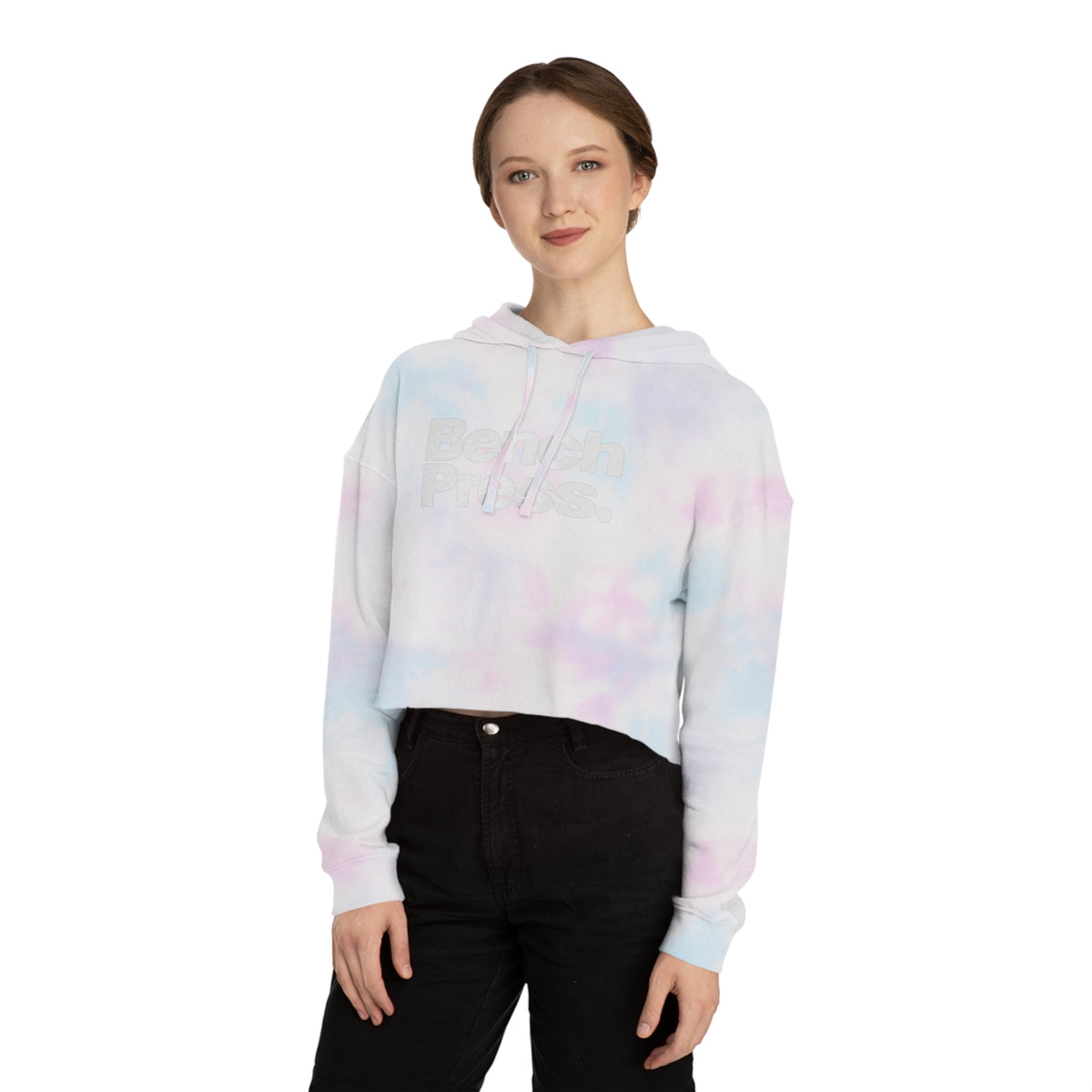 Bench Press. - Cropped Hooded Sweatshirt