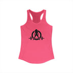 25 + 25 = 70 Women's Ideal Racerback Tank - Black Print Front & Back