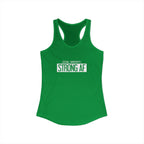 Goal Weight Strong AF - Simple - Women's Ideal Racerback Tank - White Print Front & Back