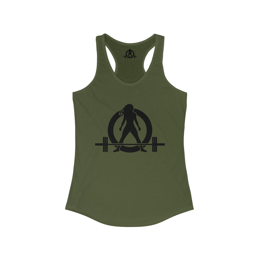 Iron Sharpens Iron - Women's Ideal Racerback Tank - Black Font - Print on Front & Back