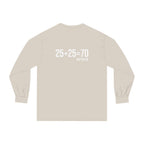 25 + 25 = 70 Unisex Classic Long Sleeve T-Shirt - White Print on Front & Back