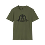 Unisex Softstyle T-Shirt - Black Distressed Logo - Plain Back (BEST SELLER)