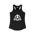 Iron Sharpens Iron - Women's Ideal Racerback Tank - White Font - Print on Front & Back