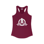 Iron Sharpens Iron - Women's Ideal Racerback Tank - White Font - Print on Front & Back
