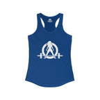 Iron Sharpens Iron - Women's Ideal Racerback Tank - White Font - Print on Front & Back