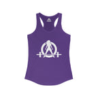 Iron Sharpens Iron - Women's Ideal Racerback Tank - White Font - Print on Front & Back
