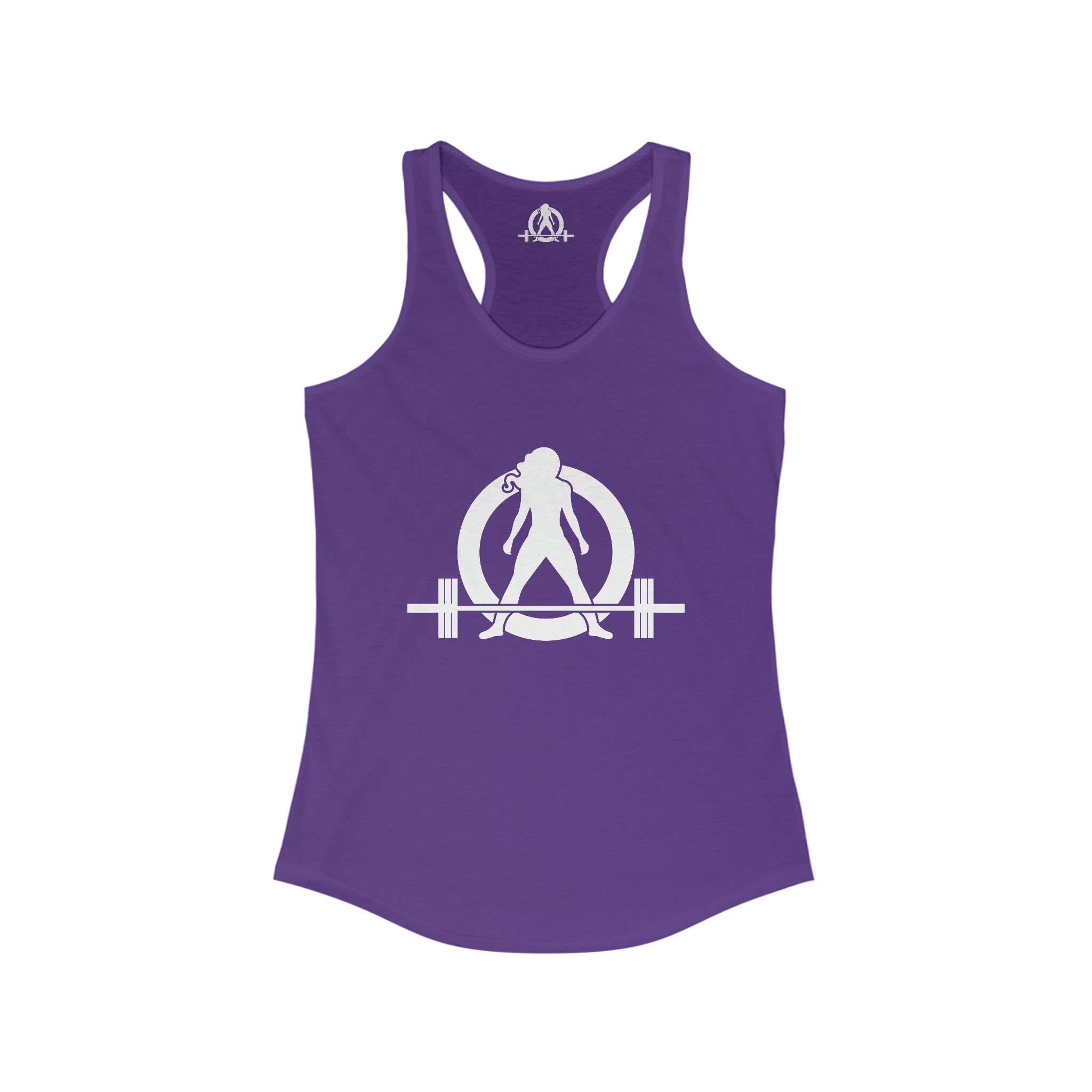 Iron Sharpens Iron - Women's Ideal Racerback Tank - White Font - Print on Front & Back