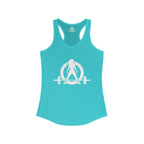 Iron Sharpens Iron - Women's Ideal Racerback Tank - White Font - Print on Front & Back