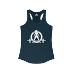 Iron Sharpens Iron - Women's Ideal Racerback Tank - White Font - Print on Front & Back