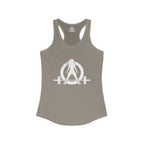 Iron Sharpens Iron - Women's Ideal Racerback Tank - White Font - Print on Front & Back