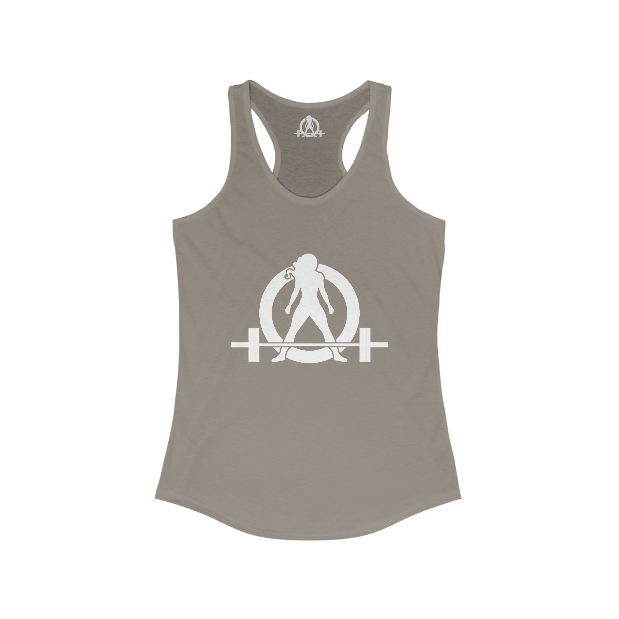 Iron Sharpens Iron - Women's Ideal Racerback Tank - White Font - Print on Front & Back