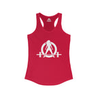 Iron Sharpens Iron - Women's Ideal Racerback Tank - White Font - Print on Front & Back