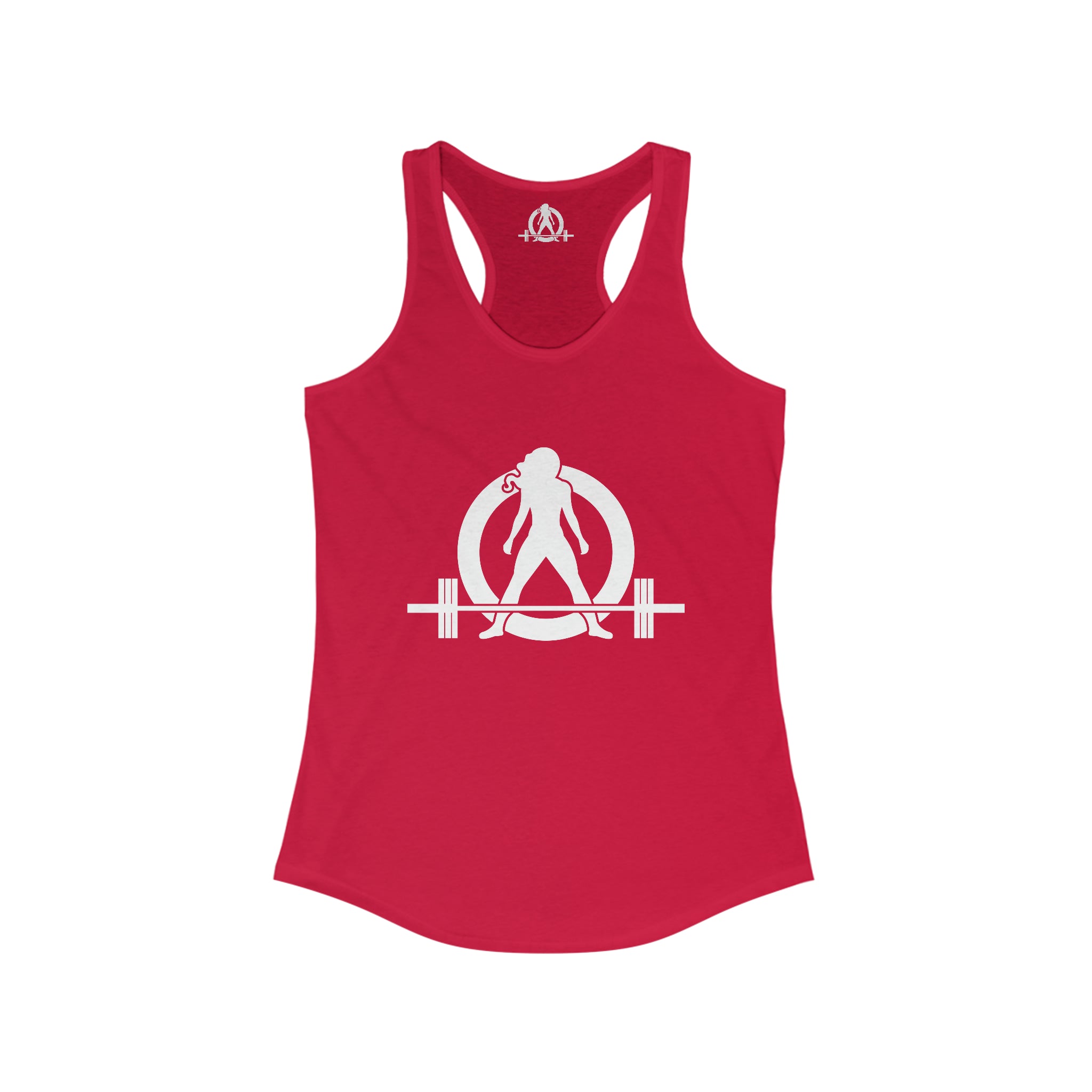 Iron Sharpens Iron - Women's Ideal Racerback Tank - White Font - Print on Front & Back