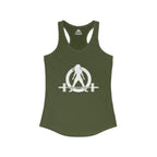 Iron Sharpens Iron - Women's Ideal Racerback Tank - White Font - Print on Front & Back
