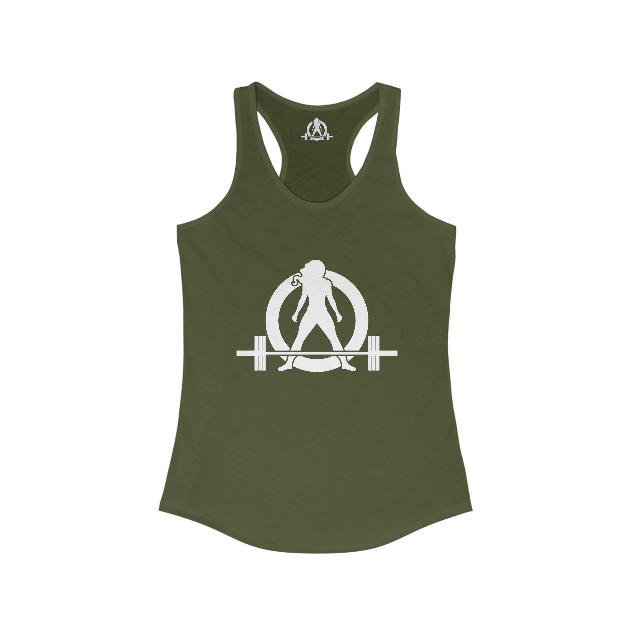 Iron Sharpens Iron - Women's Ideal Racerback Tank - White Font - Print on Front & Back