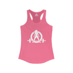 Iron Sharpens Iron - Women's Ideal Racerback Tank - White Font - Print on Front & Back