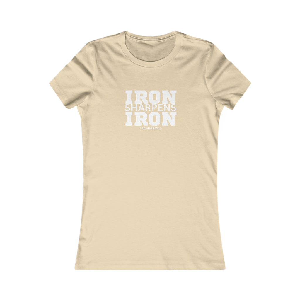 Iron Sharpens Iron - Women's Favorite Tee - White Logo - Plain Back