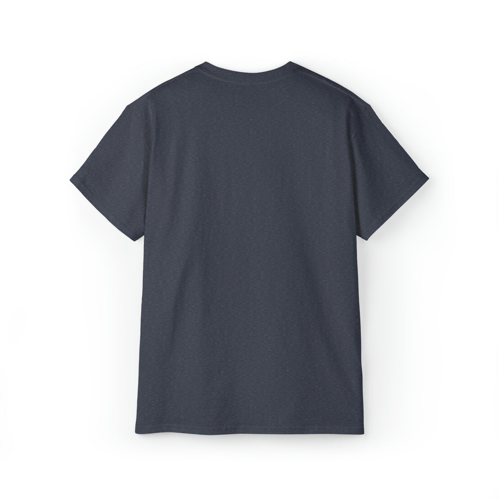 Unisex Ultra Cotton Tee - Classic White Logo - Plain Back