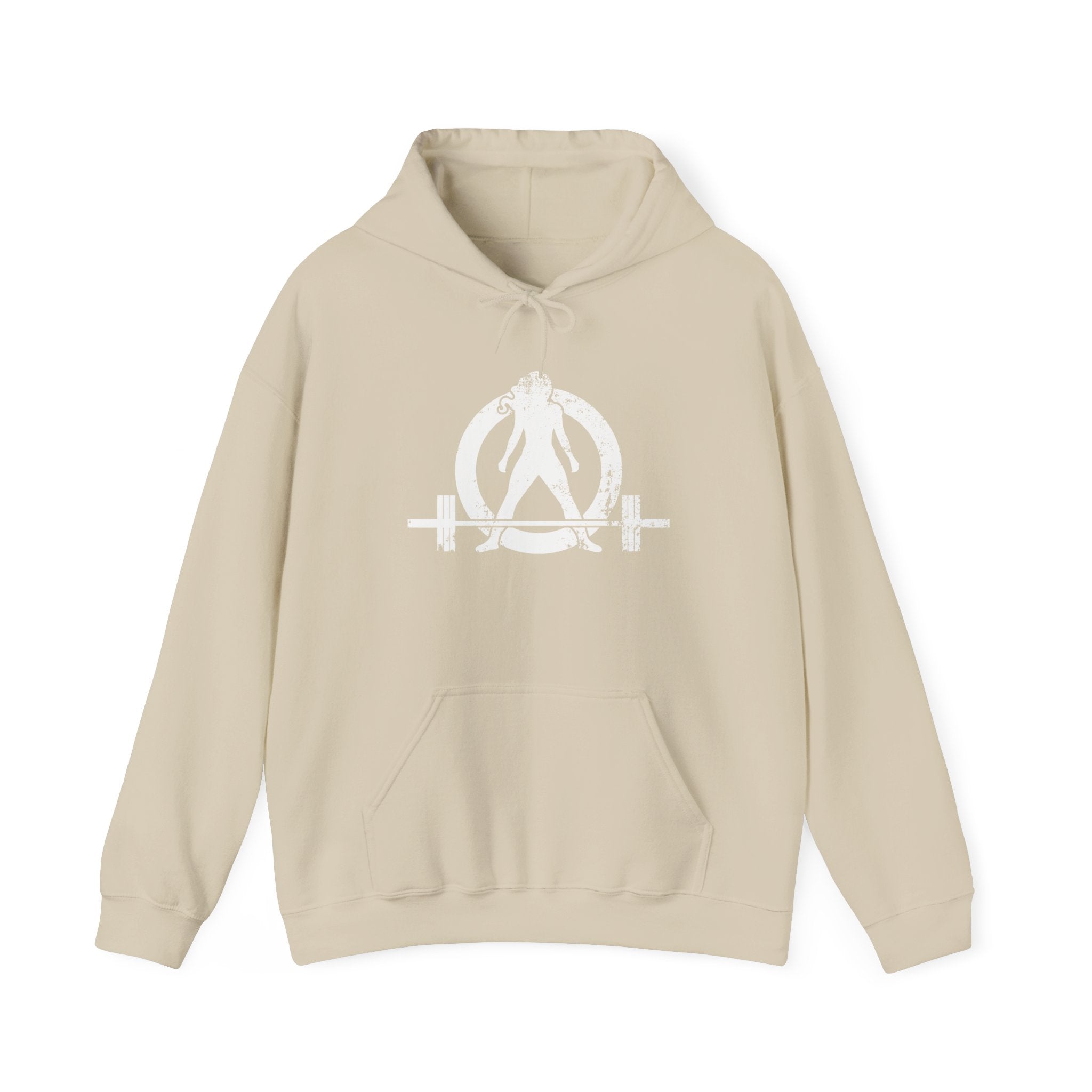 Strong Not Skinny - Unisex Heavy Blend Hooded Sweatshirt - White Distressed Logo