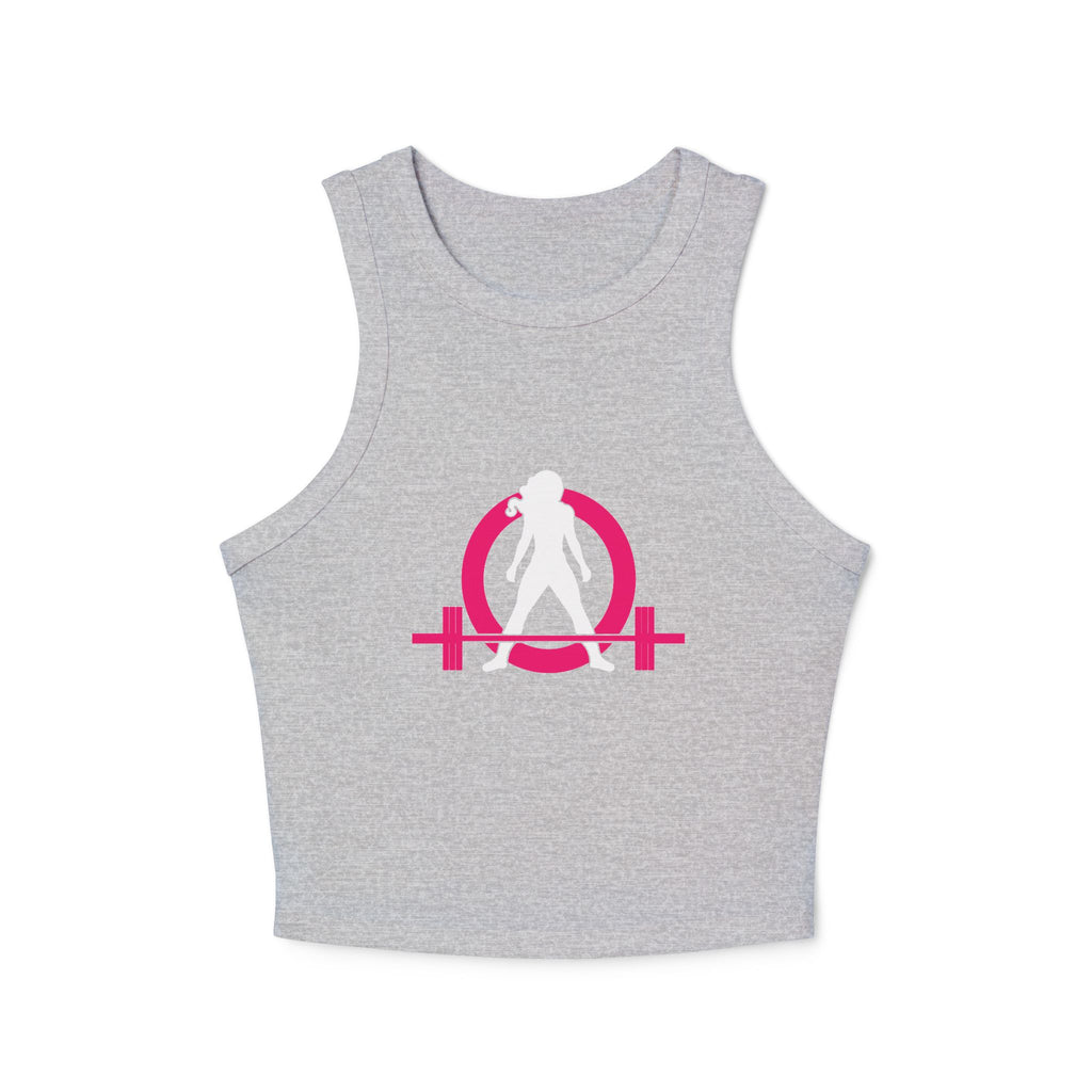 Women's Micro Rib Racer Tank Top - Classic Logo Inverted