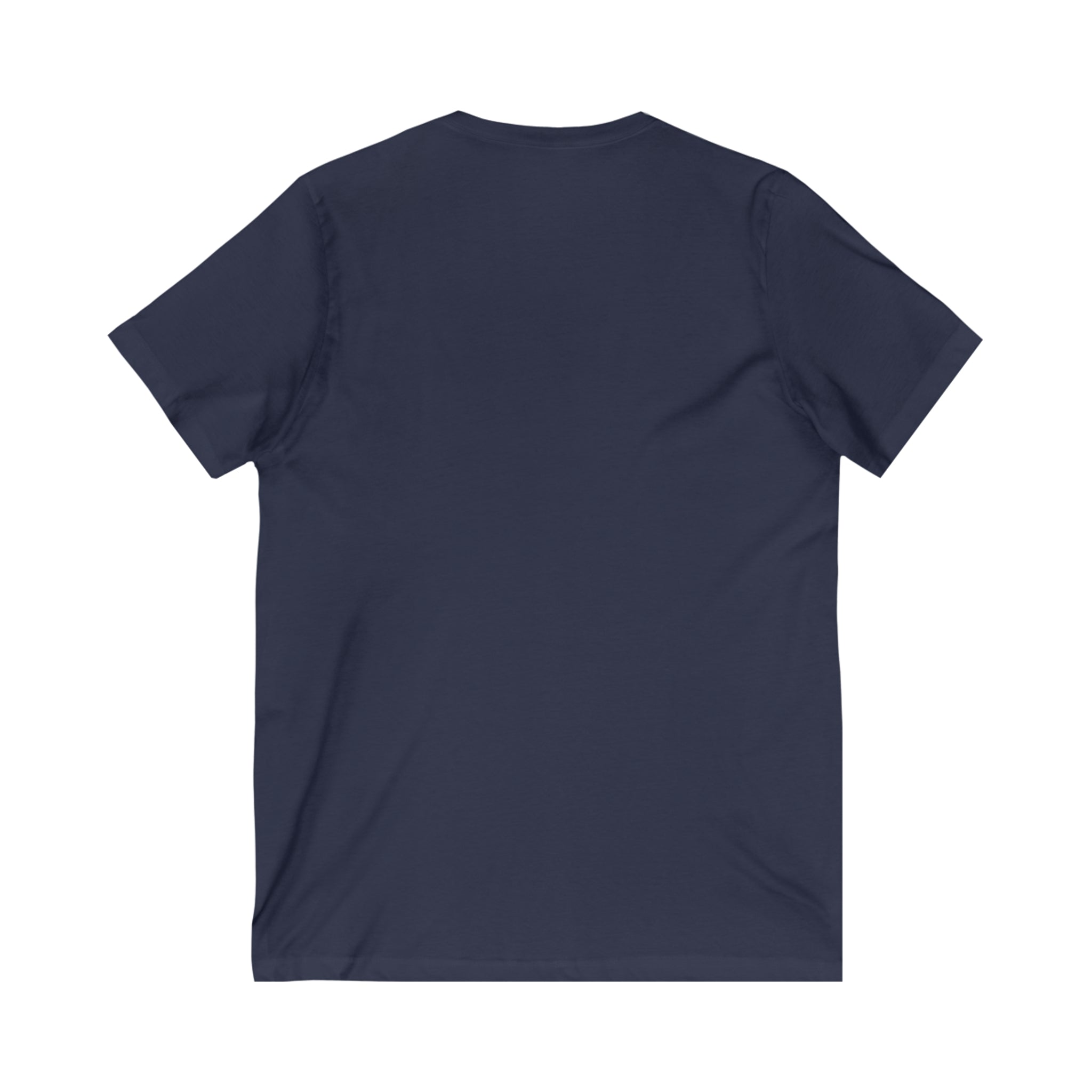 Lift Heavy Shit - Unisex Jersey Short Sleeve V-Neck Tee - Black Logo Plain Back