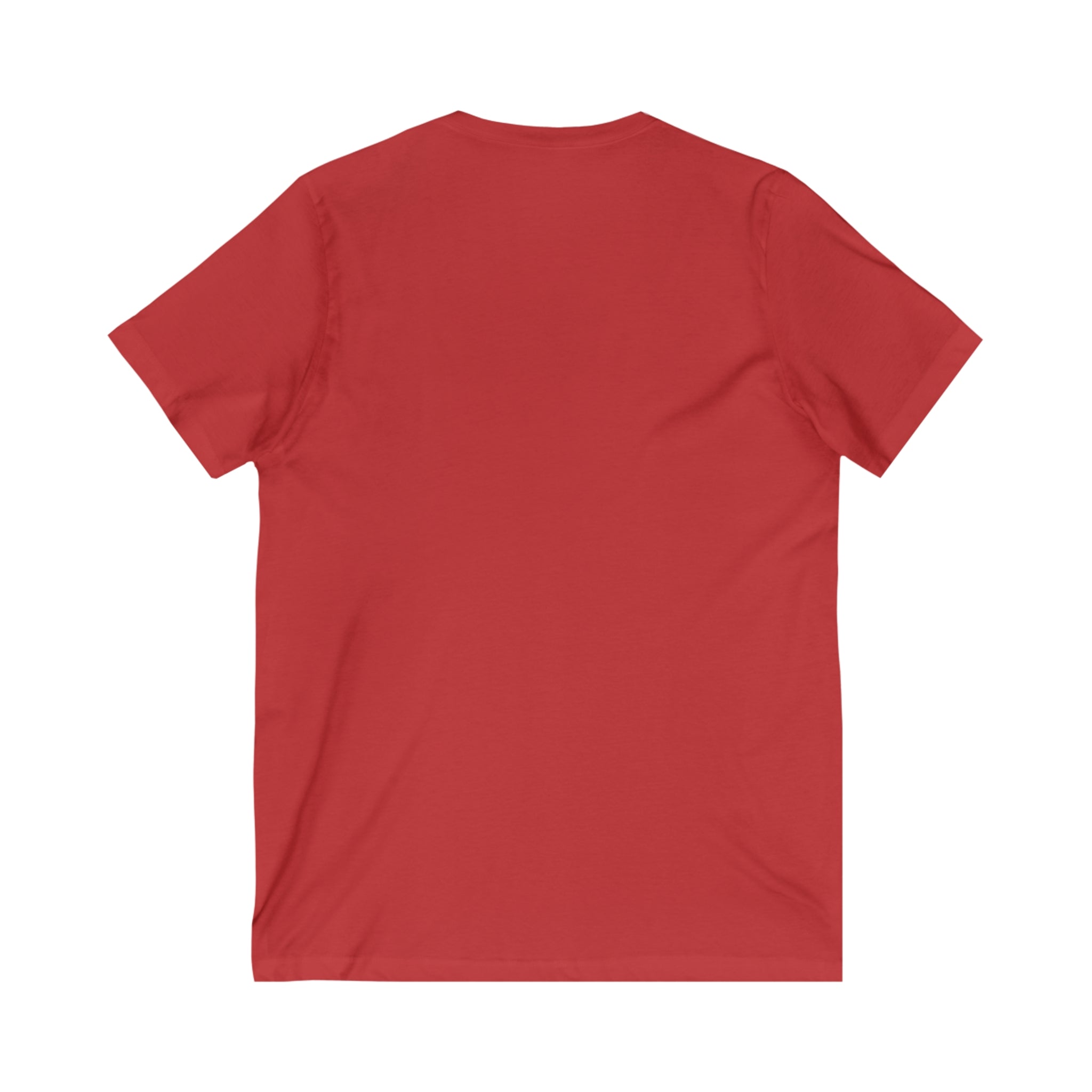 Lift Heavy Shit - Unisex Jersey Short Sleeve V-Neck Tee - Black Logo Plain Back