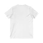 Lift Heavy Shit - Unisex Jersey Short Sleeve V-Neck Tee - Black Logo Plain Back