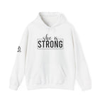 She is Strong - Unisex Heavy Blend Hooded Sweatshirt - Dark Logo