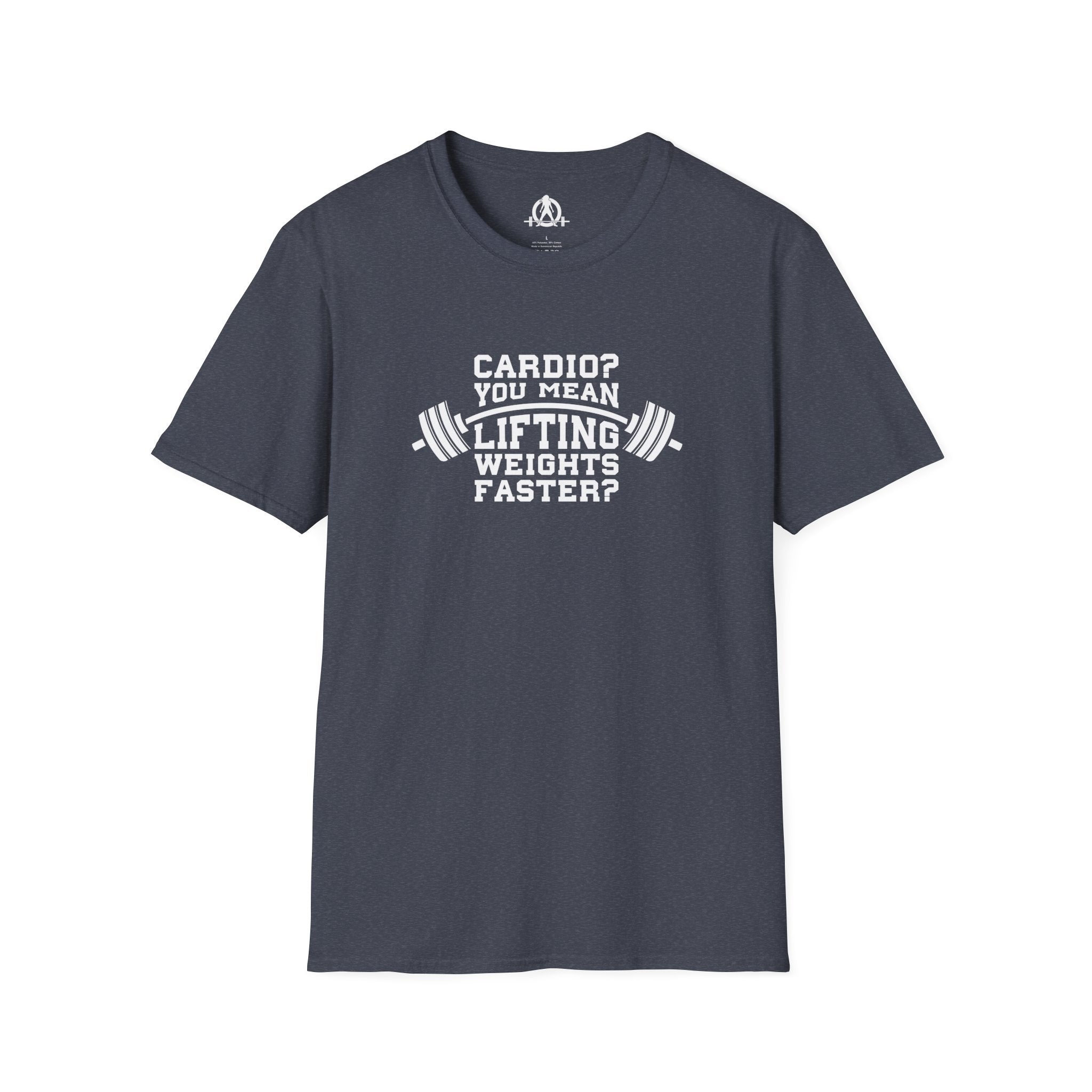 Cardio? Lift Weights Faster - Unisex Softstyle T-Shirt - Front Logo