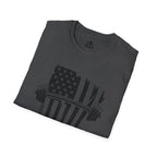 USA Barbell  - Unisex Softstyle T-Shirt - Black Logo - Plain Back