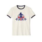 UK Collection - Unisex Cotton Ringer T-Shirt - Front Logo Front Plain Back