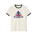 UK Collection - Unisex Cotton Ringer T-Shirt - Front Logo Front Plain Back