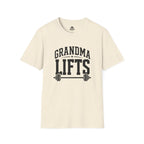 Grandma Lifts -  Unisex Softstyle T-Shirt — Front Black Logo