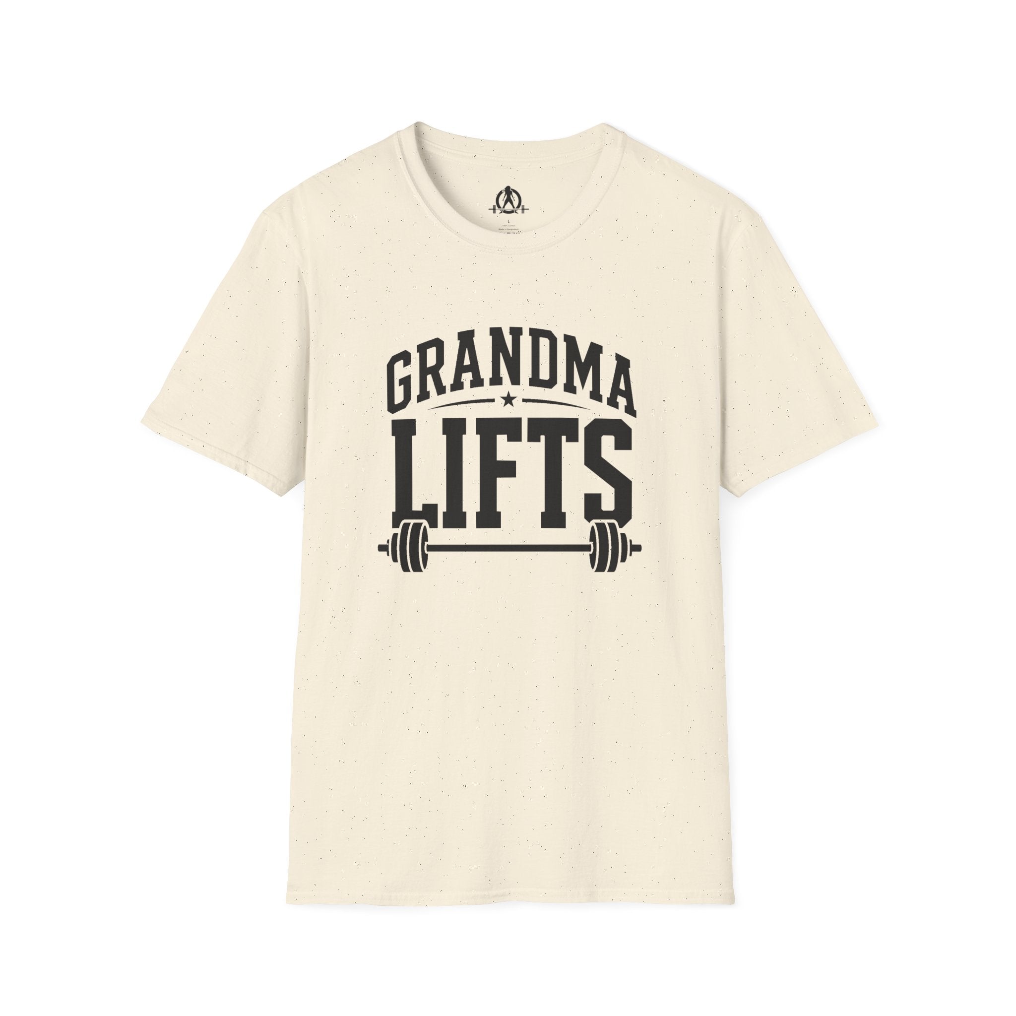 Grandma Lifts -  Unisex Softstyle T-Shirt — Front Black Logo