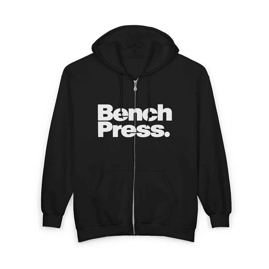 Bench Press Zip Hoodie — Bold Gym Fitness Sweatshirt