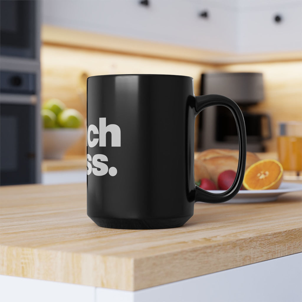 Bench Press Mug — 15oz Black Coffee Cup for Gym Lovers
