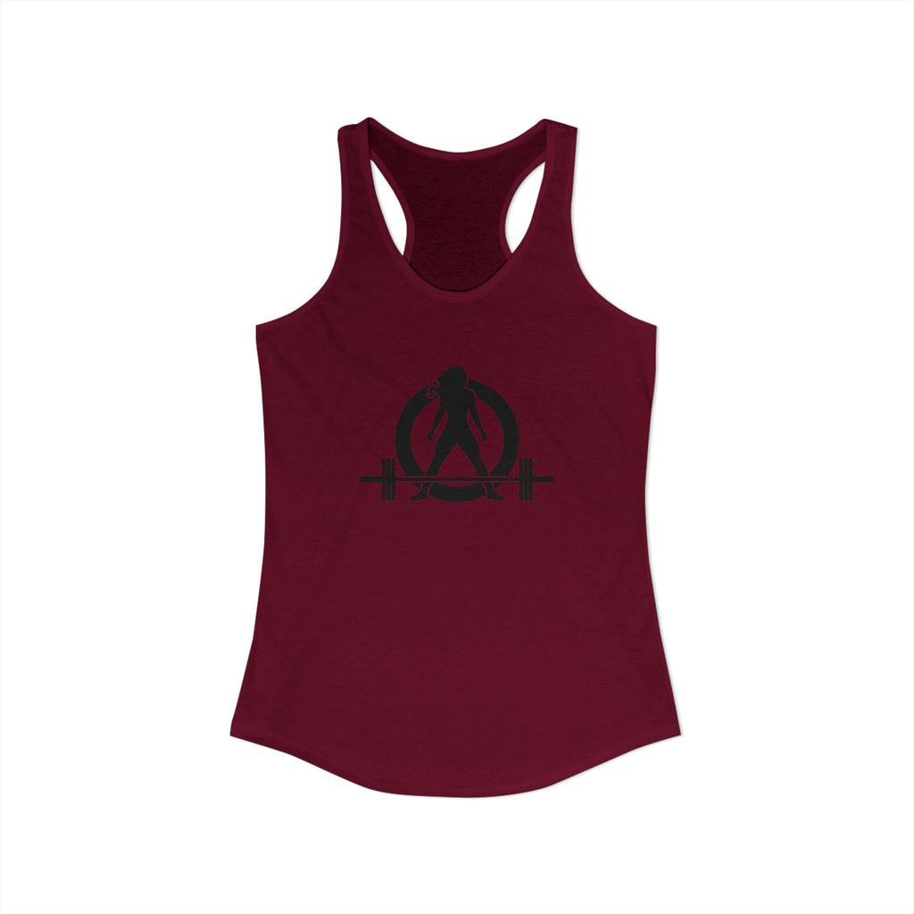 25 + 25 = 70 Women's Ideal Racerback Tank - Black Print Front & Back