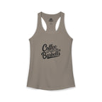 Coffee & Barbells - Women's Ideal Racerback Tank - Black Logo Plain Back