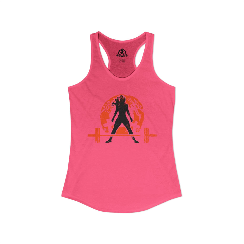 Halloween Deadlift - Women's Ideal Racerback Tank - Dark Logo - Plain Back