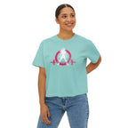 Women's Boxy Tee - Color Distressed Inverted Logo Front