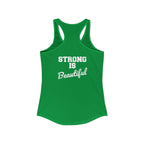 Strong Is Beautiful – Women’s Racerback Tank | Classic Logo, Front & Back