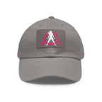 Distressed - Dad Hat with Leather Patch (Rectangle) - Color Font