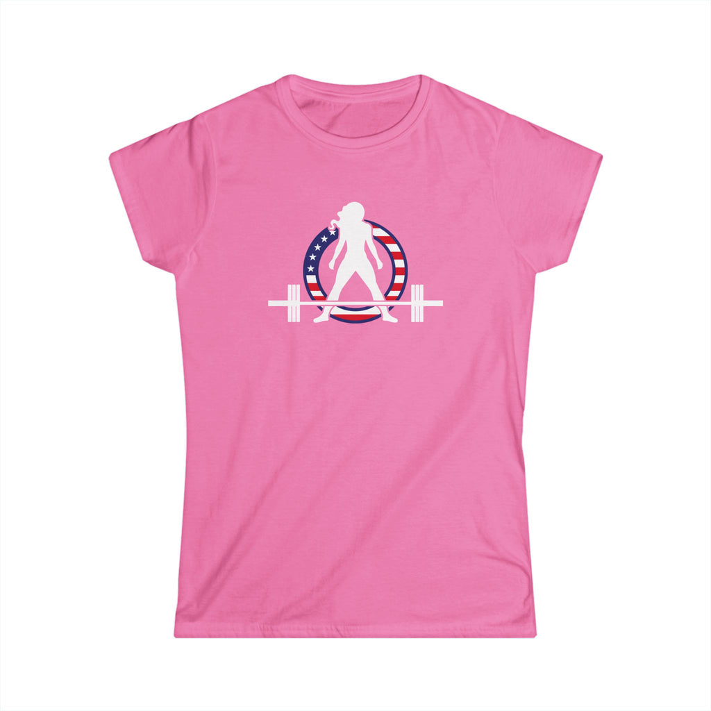 Women's Softstyle Tee -  WWLW USA Logo - Color Dark Logo Front & Plain Back