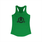 I Could Deadlift You - Women's Ideal Racerback Tank - Black Distressed Logo + Back