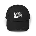 Coffee & Barbells - Unisex Distressed Cap - White Logo