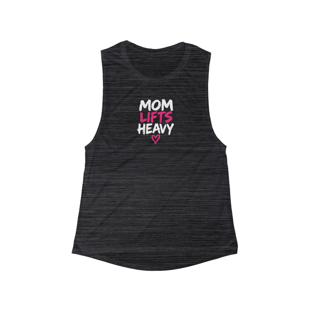 Mom Lifts Heavy – Women's Flowy Scoop Muscle Tank – Front Print