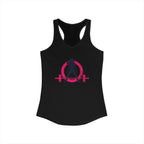 Distressed - Simple - Women's Ideal Racerback Tank - Color Inverted Logo Front - Plain Back