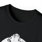 Unisex Ultra Cotton Tee - Distressed White Logo - Plain Back
